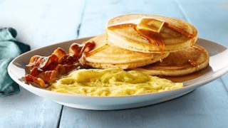 BUTTERMILK PANCAKE PLATTER WITH BACON