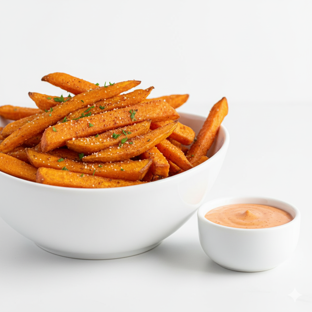 Baked Sweet Potato Fries Recipe with Sauce