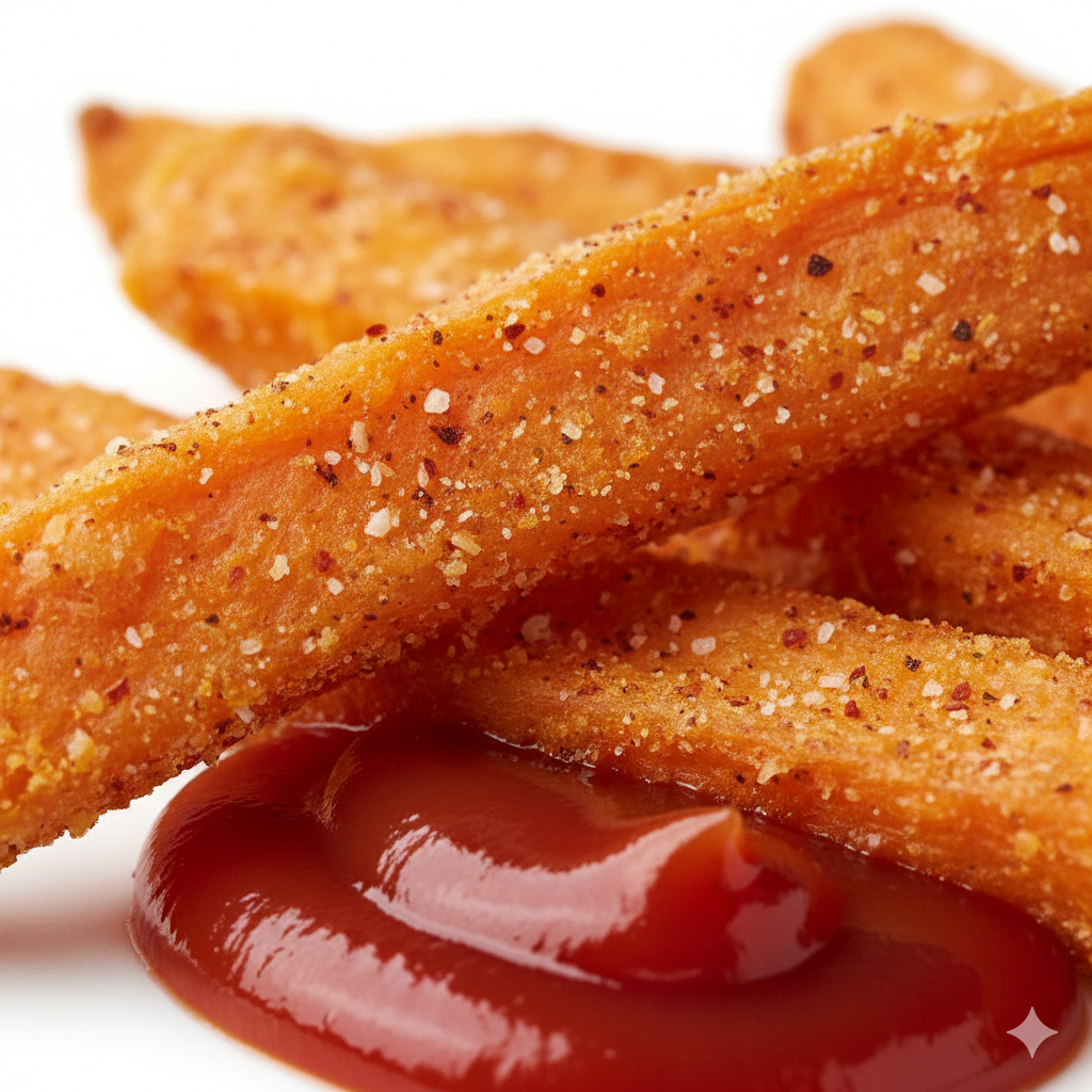 Close up look of Baked Sweet Potato Fries Recipe