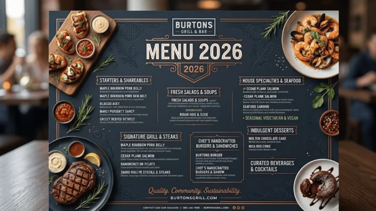 Burtons Grill Menu With Prices 2026